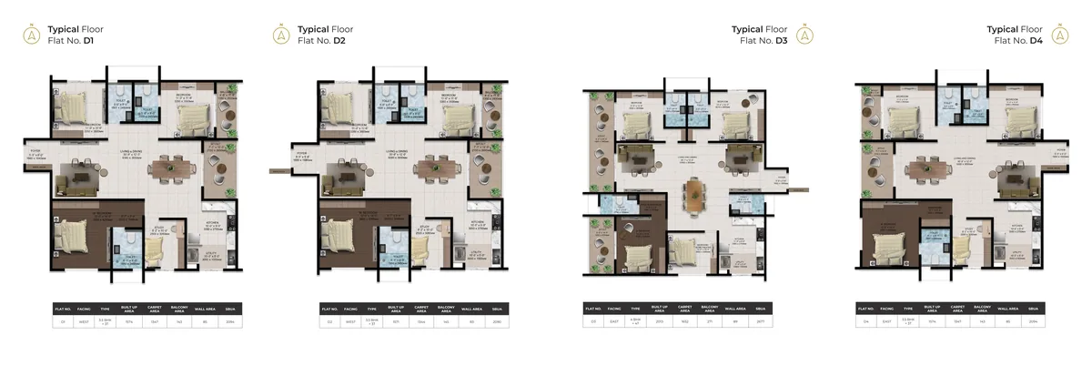 Amberstone Ventara 3.5 BHK 2,090 sqft floor plan